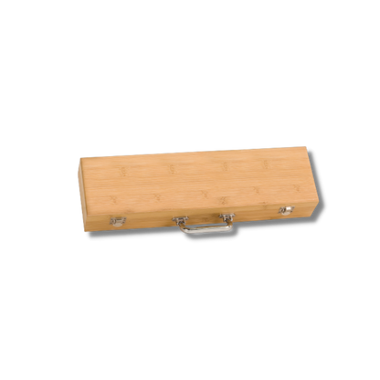 3-Piece Bamboo BBQ Set in Bamboo Case