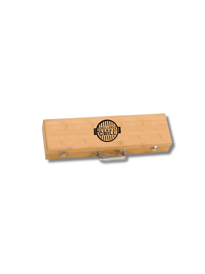 3-Piece Bamboo BBQ Set in Bamboo Case