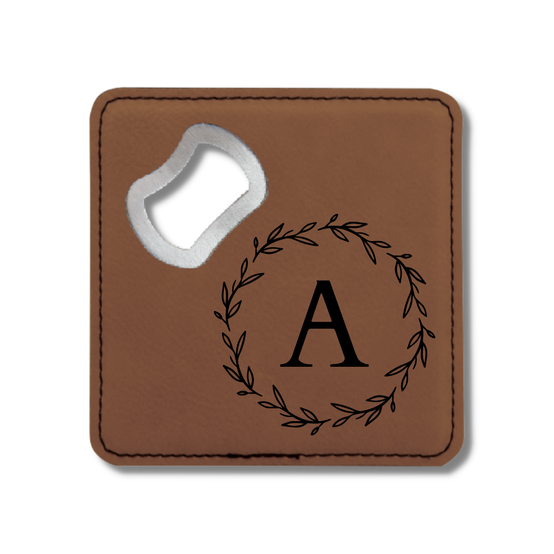 Square Bottle Opener Coasters - (Set of 4)