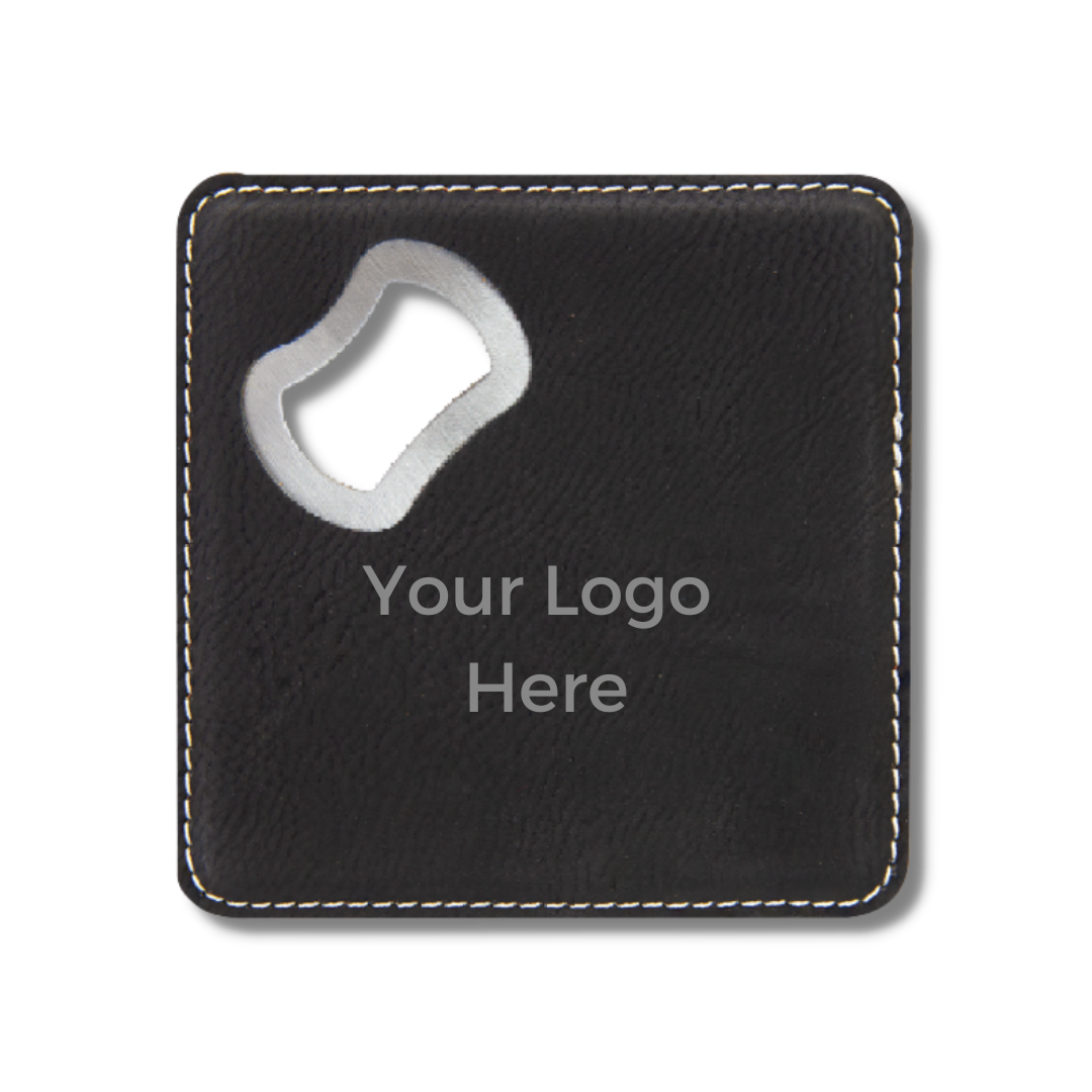 Square Bottle Opener Coasters - (Set of 4)