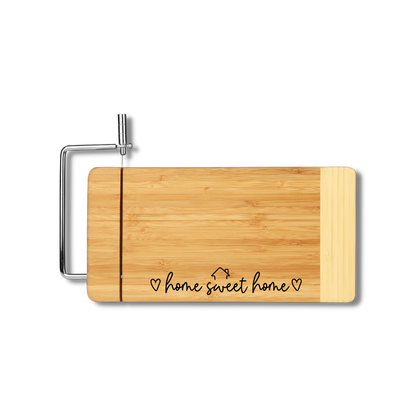 Bamboo Rectangle Cutting Board with Metal Cheese Cutter